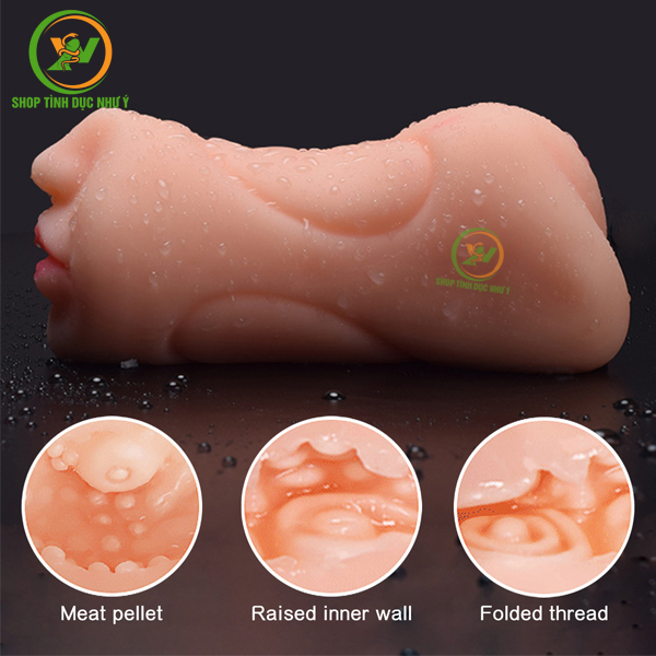Sextoy búp bê mini cầm tay 2 đầu âm đạo và miệng  thủ dâm