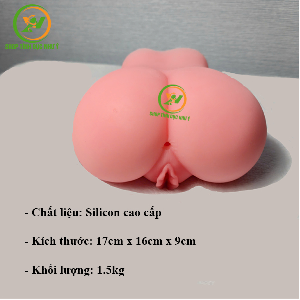 Sextoy mông giả trái tim nguyên khối silicon 1,5kg hồng hào