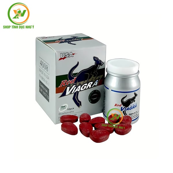 Thuốc kích dục Nam dạng viên Red Viagra 200mg hộp 10 viên