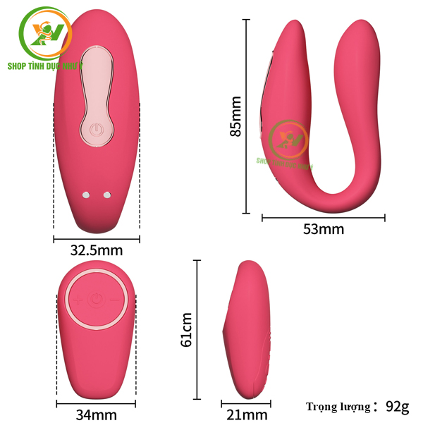 Trứng rung 2 đầu 10 chế độ kèm điều khiển kiểu dáng sang trọng