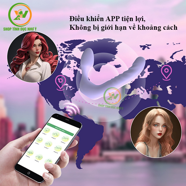 Trứng rung 2 đầu dành cho Les điều khiển bằng APP