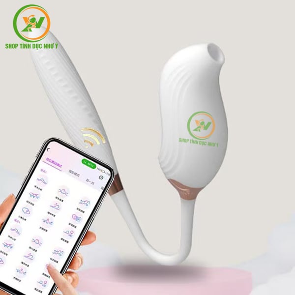 Trứng rung 2 đầu rung hút cực mạnh điều khiển bằng APP