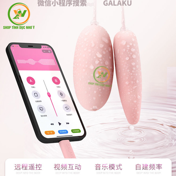 Trứng rung Galaku 2 đầu rung 10 chế độ điều khiển từ xa bằng APP
