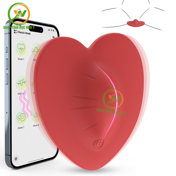 Trứng rung hình trái tim 9 tần số điều khiển từ xa qua APP