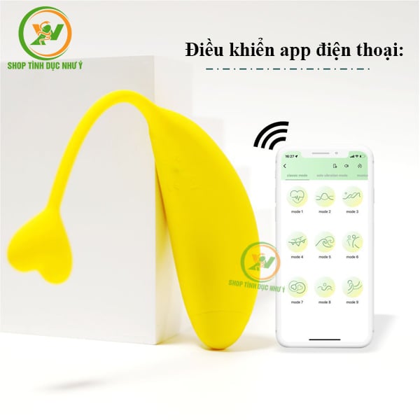 Trứng rung ngụy trang chuối vàng đuôi trái tim điều khiển APP