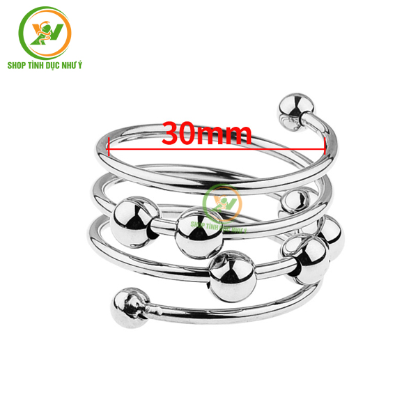 Vòng đeo dương vật inox kèm bi tăng khoái cảm nhiều kích cỡ