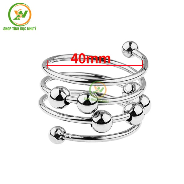 Vòng đeo dương vật inox kèm bi tăng khoái cảm nhiều kích cỡ