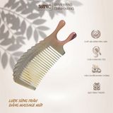  Lược sừng trâu mát xa mũi và chải tóc kích thước 11-13cm màu sắc trắng lưa, chế tác từ sừng trâu tự nhien, Công dụng 2 trong 1 giúp chải massage đầu và masage mũi 