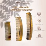  Lược sừng trâu hình dáng ngang chữ nhật kích thước 9cm - 15cm, Lược Chải Tóc Thủ Công Từ Sừng Trâu Tự Nhiên 