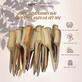  Lược sừng trâu dáng chuôi dài Mnistore màu trắng kích thước 20cmx3,5cm dày 3-6mm, Lược Sừng Trâu Chải Tóc Giúp Chia Ngôi & Tết Tóc 