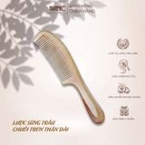  Lược sừng trâu thân dài Mnistore màu sắc trắng lưa kích thước 17-20cm dày 5-9mm - Lược Chải Tóc & Lược Massage Đầu Thủ Công Từ Sừng Trâu Tự Nhiên 