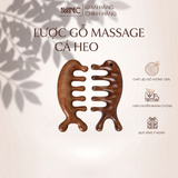  Lược gỗ massage đàn hương Mnistore dáng cá heo, hai phong cách có lỗ và không lỗ, Thiết kế nhỏ gọn, đa năng, có thể dùng để đả thông kinh lạc và hỗ trợ cải thiện giấc ngủ. 