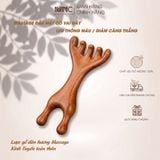  Lược gỗ đàn hương Massage Kinh Tuyến toàn thân bằng gỗ đàn hương hình gạc hươu, Giúp kích thích tuần hoàn máu và đả thông kinh lạc da đầu, hỗ trợ giảm đau đầu và căng thẳng. 