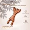  Lược gỗ đàn hương Massage Kinh Tuyến toàn thân bằng gỗ đàn hương hình gạc hươu, Giúp kích thích tuần hoàn máu và đả thông kinh lạc da đầu, hỗ trợ giảm đau đầu và căng thẳng. 