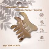 Lược Sừng Trâu Đa Năng Mnistore Kích Thước 11cm x 6cm Màu Sắc Trắng Lưa, Lược Chải Tóc Kết Hợp Massage Mặt, Massage Đầu, Cổ Vai Gáy & Day Huyệt Từ Sừng Trâu Tự Nhiên 