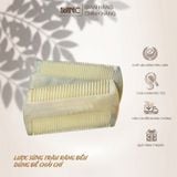  Lược sừng trâu dáng 2 răng đều Mnistore kích thước 12cm màu trắng lược chải chấy, gàu, chăm sóc da đầu, Không bị tích điện khi sử dụng, giúp giảm xơ rối 