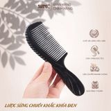  Lược sừng trâu chuôi khắc khía Mnistore màu sắc đen kích thước 16-20cm dày 3-11mm Lược Chải Tóc Thủ Công Từ Sừng Trâu Tự Nhiên 