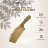  Lược sừng trâu dáng chuôi trúc Mnistore màu sắc trắng kích thước 16-20cm, Lược Chải Tóc Chế Tác Thủ Công Từ Sừng Trâu Tự Nhiên 