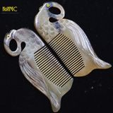  Lược sừng trâu hình thiên nga Mnistore, cao cấp, gỡ rối tóc, giảm gãy rụng 