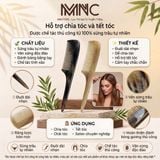  Lược sừng trâu dáng chuôi dài Mnistore màu trắng kích thước 20cmx3,5cm dày 3-6mm, Lược Sừng Trâu Chải Tóc Giúp Chia Ngôi & Tết Tóc 