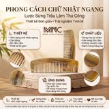  Lược sừng trâu hình dáng ngang chữ nhật kích thước 9cm - 15cm, Lược Chải Tóc Thủ Công Từ Sừng Trâu Tự Nhiên 