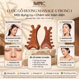  Lược gỗ đàn hương Massage 4in1 Cao Cấp Mnistore Chất Liệu 100% Gỗ Tự Nhiên, kích thước 3,7cm x 7cm x 10cm, Lược Gỗ & Dụng Cụ Massage Đầu, Mặt, Mũi, Cổ Vai Gáy 