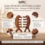  Lược gỗ massage đàn hương Mnistore dáng cá heo, hai phong cách có lỗ và không lỗ, Thiết kế nhỏ gọn, đa năng, có thể dùng để đả thông kinh lạc và hỗ trợ cải thiện giấc ngủ. 