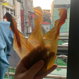  Lược sừng điêu khắc cô gái, chống tĩnh điện, massage đầu, quà tặng nghệ thuật 