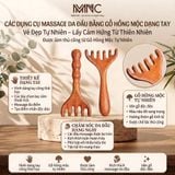  Lược massage gỗ đàn hương hình gạc hươu Mnistore, Thiết kế răng lược thưa tác dụng thúc đẩy tuần hoàn máu, thư giãn tinh thần và giảm căng thẳng, mệt mỏi. 
