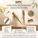  Lược sừng trâu hình dáng chuôi dài khía Mnistore màu trắng kích thước 20cmx3,5cm dày 3-6mm Chia ngôi chuẩn xác – Tết tóc dễ dàng – Tôn vinh vẻ đẹp thủ công từ sừng trâu tự nhiên 