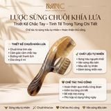  Lược sừng chuôi khía Mnistore màu sắc trắng lưa kích thước 16-20cm dày 3-11mm, Lược Chải Tóc Thủ Công Từ Sừng Trâu Tự Nhiên 