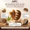  Bộ dụng cụ massage mặt đầu điêu khắc sừng trâu Mnistore kích thước 12,5cm dày 4mm-1cm, Lược sừng răng thưa giúp lưu thông khí huyết và một miếng cạo gió Gua Sha hình trái tim để thư giãn cơ mặt. 