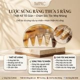  Lược sừng trâu răng thưa kích thước 9-10cmx5,5cm dày 6mm-11mm, Răng lược được bo tròn giúp massage da đầu, kích thích tuần hoàn máu, hỗ trợ giảm đau đầu và thư giãn. 