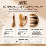  Bộ Dụng Cụ Massage Mặt Và Đầu Mnistore Gồm 3 Sản Phẩm Guasha Tim + Cày Bi + Răng Thưa Chế Tác Từ Sừng Trâu, Kích Thước 10-12cm, Độ Dày 4mm - 1cm, Nâng Cơ Mặt, Mịn Da, Massage Bọng Mắt, Dưỡng Da Đầu 