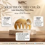  Lược sừng trâu răng thưa kích thước 9-10cmx5,5cm dày 6mm-11mm, Răng lược được bo tròn giúp massage da đầu, kích thích tuần hoàn máu, hỗ trợ giảm đau đầu và thư giãn. 
