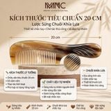  Lược sừng chuôi khía Mnistore màu sắc trắng lưa kích thước 16-20cm dày 3-11mm, Lược Chải Tóc Thủ Công Từ Sừng Trâu Tự Nhiên 