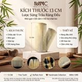  Lược sừng trâu dáng 2 răng đều Mnistore kích thước 12cm màu trắng lược chải chấy, gàu, chăm sóc da đầu, Không bị tích điện khi sử dụng, giúp giảm xơ rối 