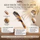  Lược sừng trâu thân dài Mnistore màu sắc trắng lưa kích thước 17-20cm dày 5-9mm - Lược Chải Tóc & Lược Massage Đầu Thủ Công Từ Sừng Trâu Tự Nhiên 