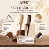  Lược sừng trâu dáng chuôi dài Mnistore màu trắng kích thước 20cmx3,5cm dày 3-6mm, Lược Sừng Trâu Chải Tóc Giúp Chia Ngôi & Tết Tóc 