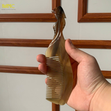 Lược sừng điêu khắc cô gái, chống tĩnh điện, massage đầu, quà tặng nghệ thuật 