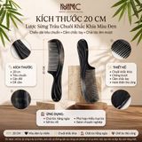  Lược sừng trâu chuôi khắc khía Mnistore màu sắc đen kích thước 16-20cm dày 3-11mm Lược Chải Tóc Thủ Công Từ Sừng Trâu Tự Nhiên 