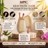  Lược sừng trâu mát xa mũi và chải tóc kích thước 11-13cm màu sắc trắng lưa, chế tác từ sừng trâu tự nhien, Công dụng 2 trong 1 giúp chải massage đầu và masage mũi 