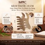  Lược Sừng Trâu Đa Năng Mnistore Kích Thước 11cm x 6cm Màu Sắc Trắng Lưa, Lược Chải Tóc Kết Hợp Massage Mặt, Massage Đầu, Cổ Vai Gáy & Day Huyệt Từ Sừng Trâu Tự Nhiên 
