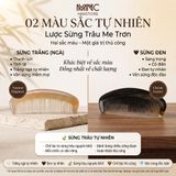  Lược sừng trâu dáng me trơn Mnistore kích thước 11-15cm, Lược Chải Tóc & Lược Massage Đầu Chế Tác Thủ Công Từ Sừng Trâu Tự Nhiên 
