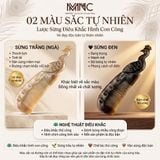  Lược sừng trâu điêu khắc hình con công Mnistore màu trắng và đen kích thước 20cm – Lược Chải Tóc & Lược Massage Đầu Thủ Công Cao Cấp 