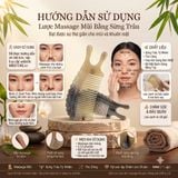  Lược sừng trâu mát xa mũi và chải tóc kích thước 11-13cm màu sắc trắng lưa, chế tác từ sừng trâu tự nhien, Công dụng 2 trong 1 giúp chải massage đầu và masage mũi 