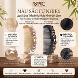  Lược Sừng Trâu Dáng Me Chim Đôi, kích thước 12-13cm, dày 4-7mm, Lược Chải Tóc Thủ Công Từ Sừng Trâu Tự Nhiên 
