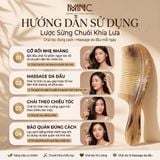  Lược sừng chuôi khía Mnistore màu sắc trắng lưa kích thước 16-20cm dày 3-11mm, Lược Chải Tóc Thủ Công Từ Sừng Trâu Tự Nhiên 