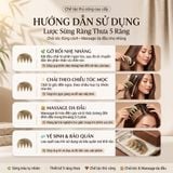  Bộ dụng cụ massage mặt đầu điêu khắc sừng trâu Mnistore kích thước 12,5cm dày 4mm-1cm, Lược sừng răng thưa giúp lưu thông khí huyết và một miếng cạo gió Gua Sha hình trái tim để thư giãn cơ mặt. 