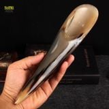  Dụng cụ cạo gió sừng trâu Mnistore, kích thước 16-30cm, hai màu sừng đen và trắng - giúp thông khí huyết, giải cảm, giảm đau nhức cơ, và tăng tuần hoàn máu 